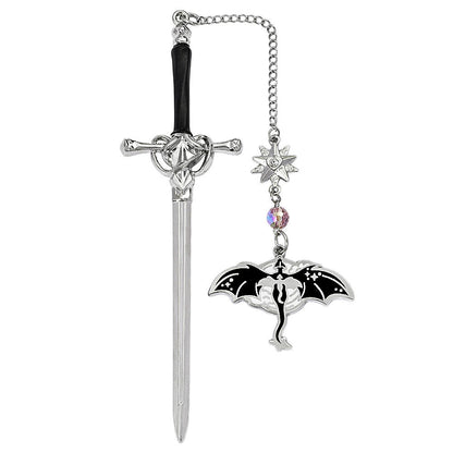 Bokmärke för fantasy-stegosaurus · Ge din läsning en touch av äventyr.