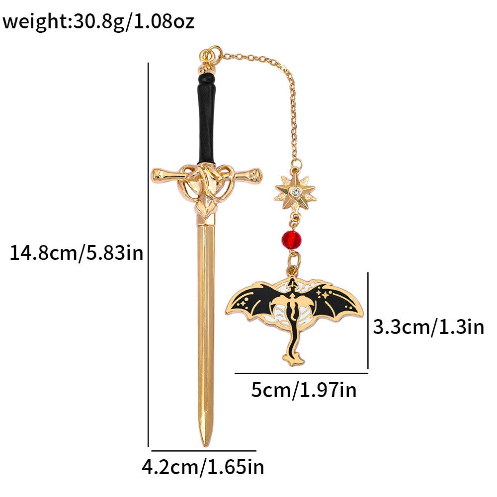Bokmärke för fantasy-stegosaurus · Ge din läsning en touch av äventyr.