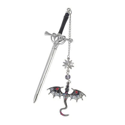 Bokmärke för fantasy-stegosaurus · Ge din läsning en touch av äventyr.