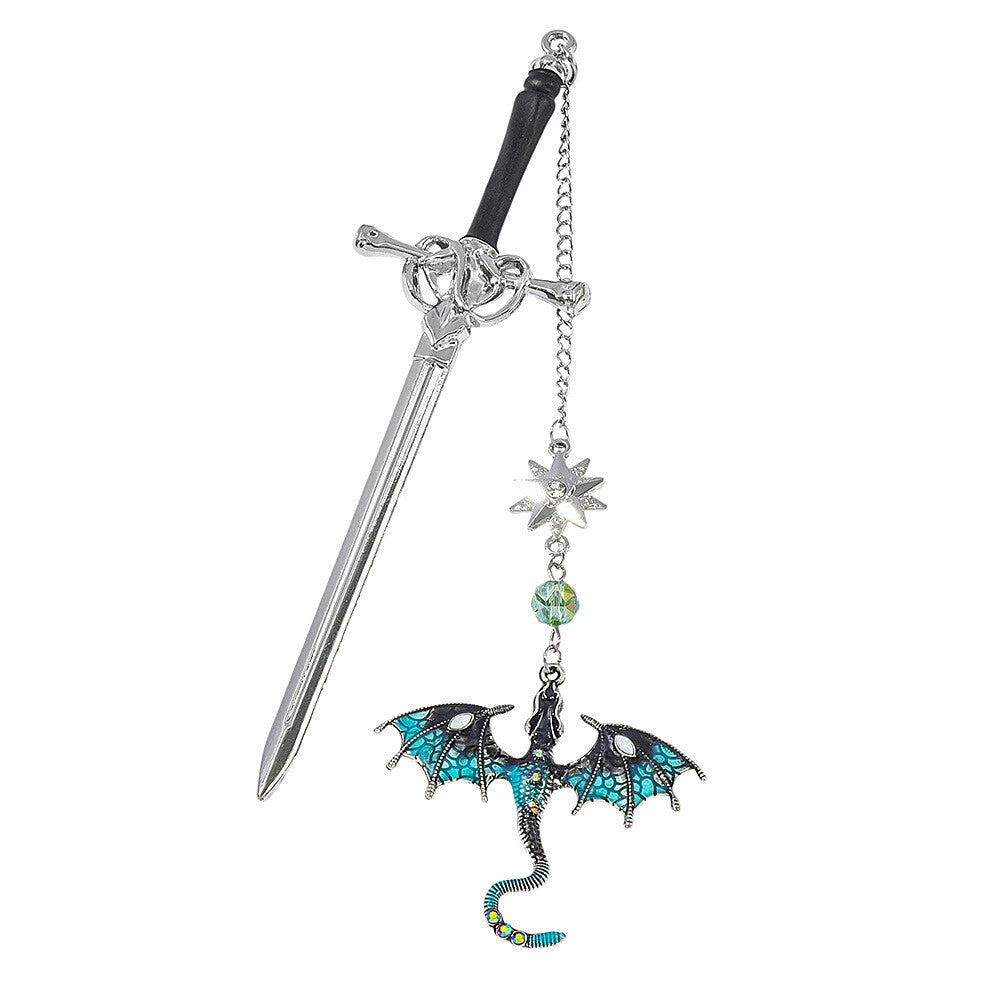 Bokmärke för fantasy-stegosaurus · Ge din läsning en touch av äventyr.