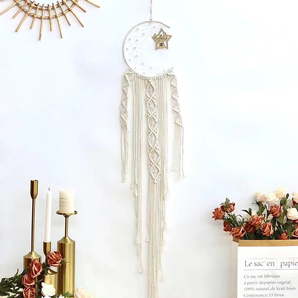 🌙Drömmande vävd väggdekoration