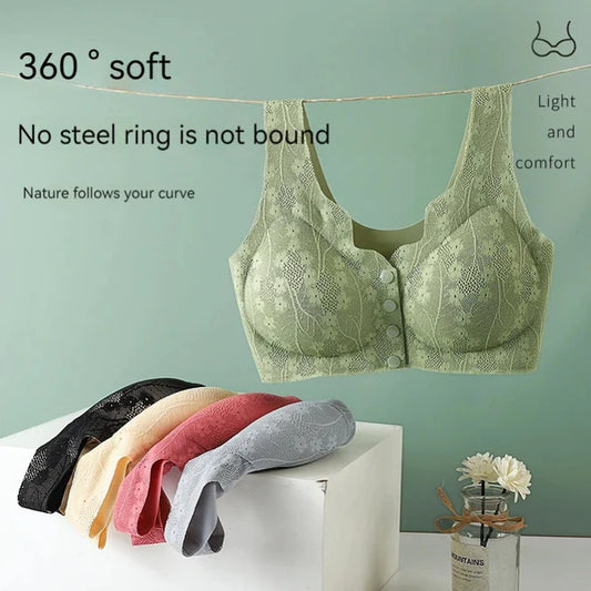 🌸 Bekväm och bekväm behå med knapp framtill✨Köp 1 få 1 gratis✨
