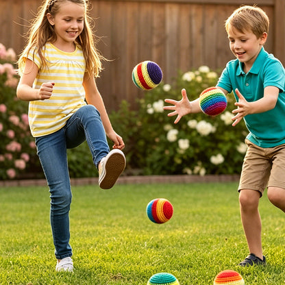 Multi-Pattern Hand-Knitted Hacky Sack Set