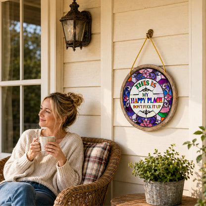 🏡🌈✨Stained Glass Happy Place Hanging Decor
