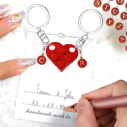 Hjärtbokstäver Nyckelringsset