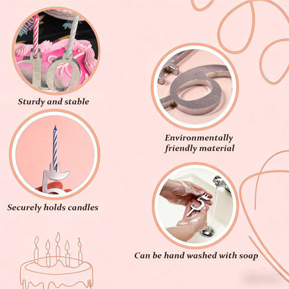 Digital födelsedagstårta ljusstake set