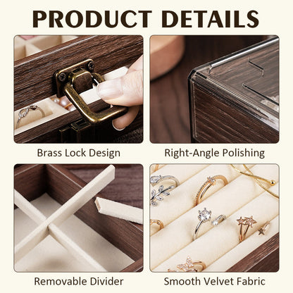 5-lagers smyckeskrin i valnötsträ