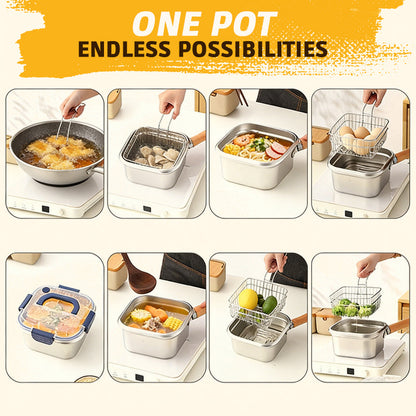 Fyrkantig Fritös I Rostfritt Stål