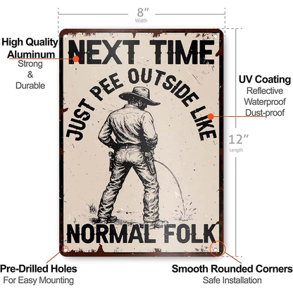 Hilarious Pissing Metal Sign 🤣😜