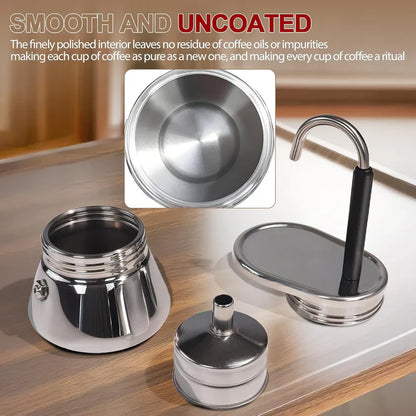 Classic 304 Stainless Steel Moka Pot