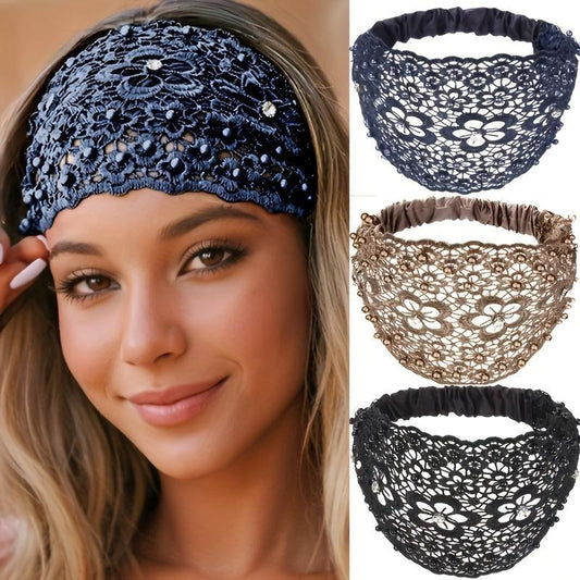 🔥Hot Sale-kampanj 49% rabatt🎁 Boho-chica kristall- och pärlprydda breda pannband för kvinnor