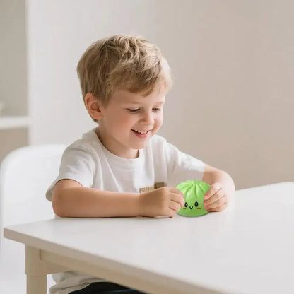 Glitter Dumpling Squishy Box – Söt fidgetleksak som lindrar ångest, med förvaringslåda