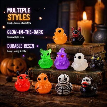 🎃🐤 Halloween Resin Mini Duckies — 12 Spooky Designs, 1‑Inch Tiny Decor