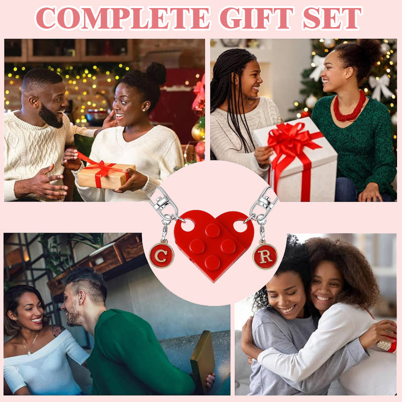 Hjärtbokstäver Nyckelringsset