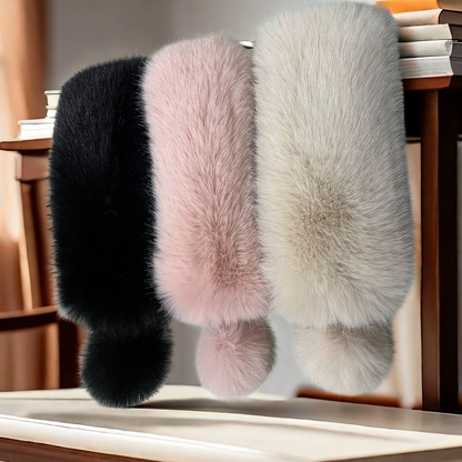 Magnetisk halsvärmare i fuskpäls