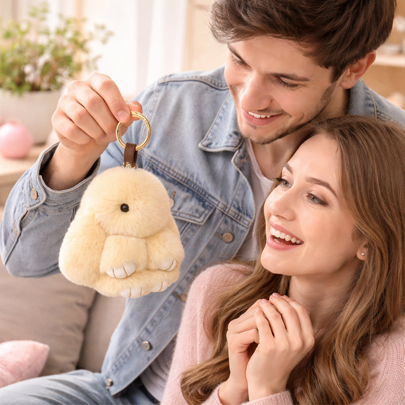 🐰Söt påskhare plyschnyckelring - presentalternativ i plåtburk, 🎁Söt påsköverraskning