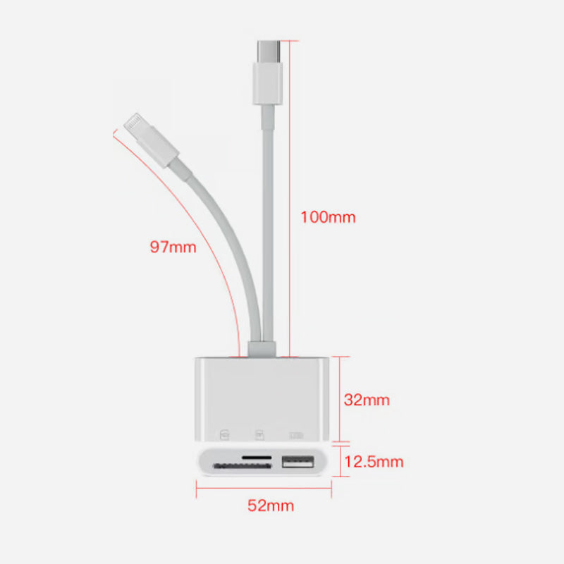 SD/TF/USB-kortläsare