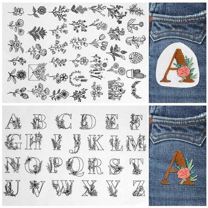 🌸Blomsterlinjer Designade Blomsterkantmönster Broderimönster – Stick & Stitch för nybörjare