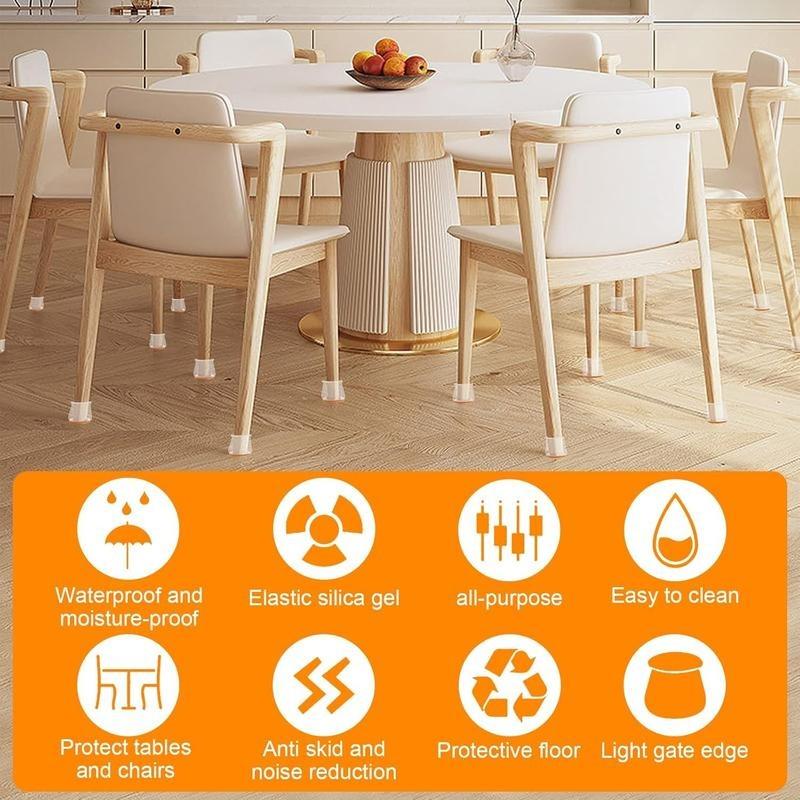 ✨ Transparenta benskydd för bord och stolar - Förtjockade, slitstarka, tysta och reptåliga filtbenskydd