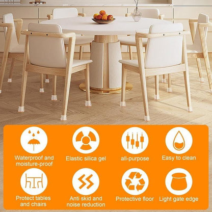 ✨ Transparenta benskydd för bord och stolar - Förtjockade, slitstarka, tysta och reptåliga filtbenskydd