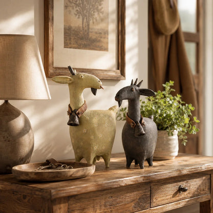 Whimsical Farmhouse Goat Figurines