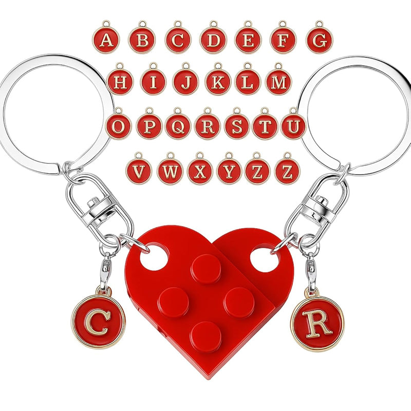 Hjärtbokstäver Nyckelringsset