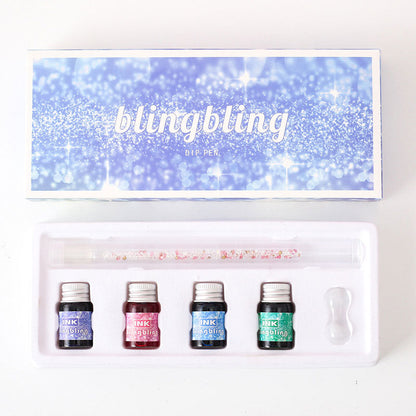 Glaspenna med skimrande bläckset