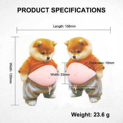 Stormagad Shiba Inu/Corgi - Supermjuk silikon antikollisionsdekal