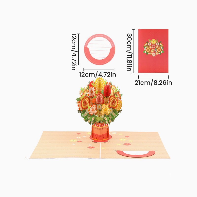 💐 Pop-up-kort med vildblommor för alla hjärtans dag