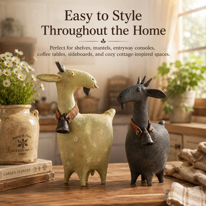 Whimsical Farmhouse Goat Figurines