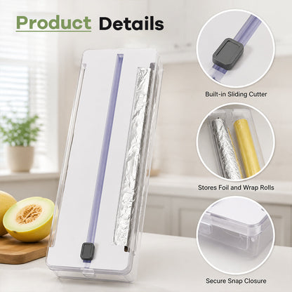 Kitchen Aluminum Foil Paper Plastic Wrap Storage Cutting Box 🍳