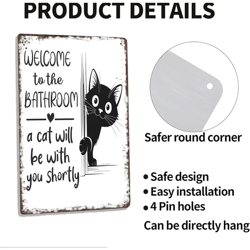 🔥Sista dagen 49% rabatt – Vintage väggkonst med svartvita katter