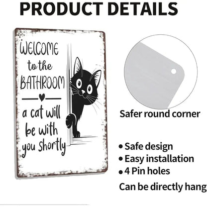 🔥Sista dagen 49% rabatt – Vintage väggkonst med svartvita katter