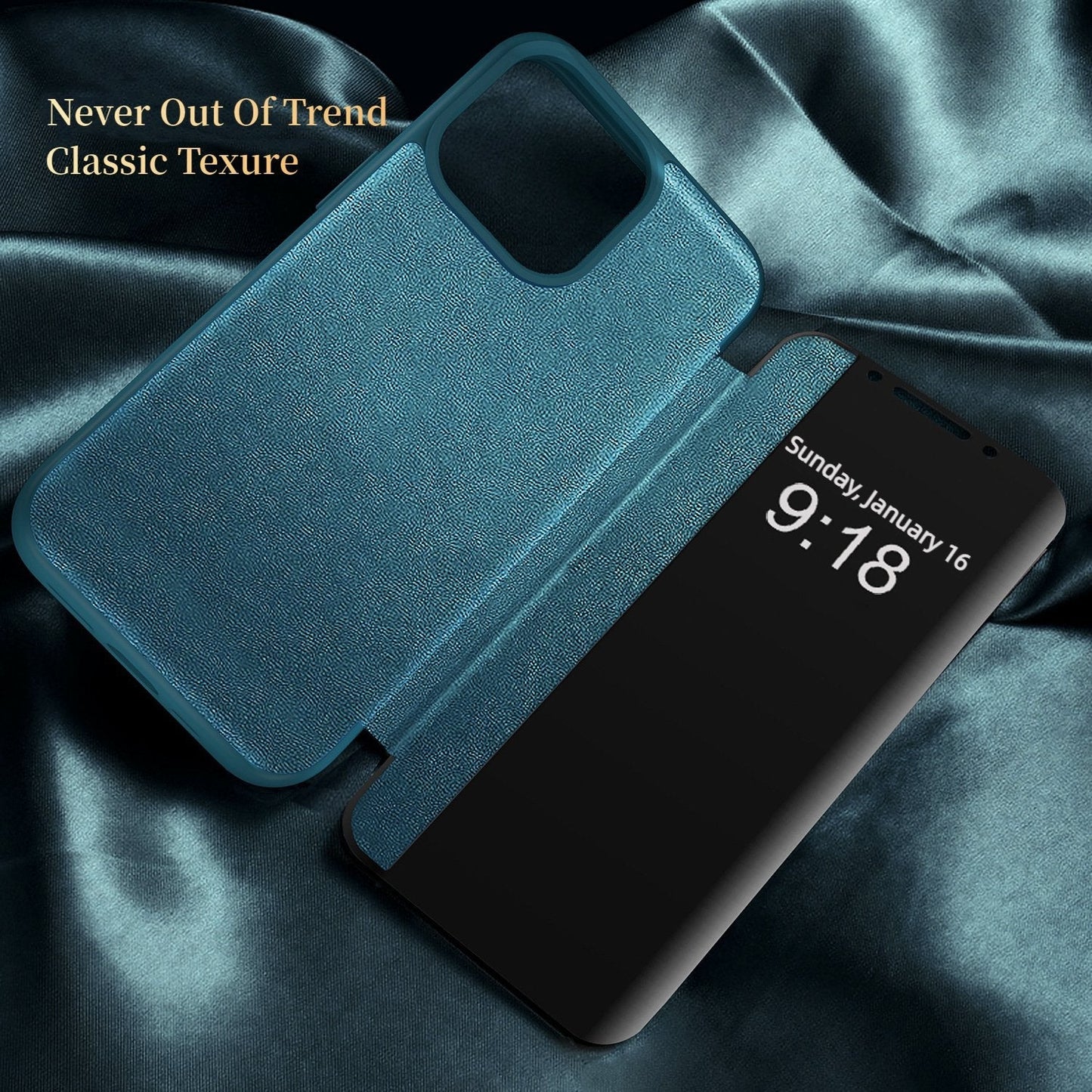 Business Series View Window Flip Folio Läderfodral Skydd(🔥16-serien telefonväskor är nu på försäljning)