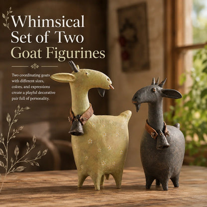 Whimsical Farmhouse Goat Figurines