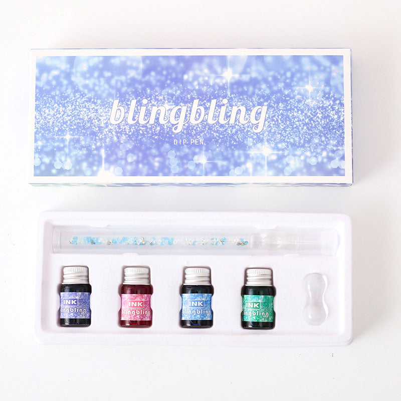 Glaspenna med skimrande bläckset