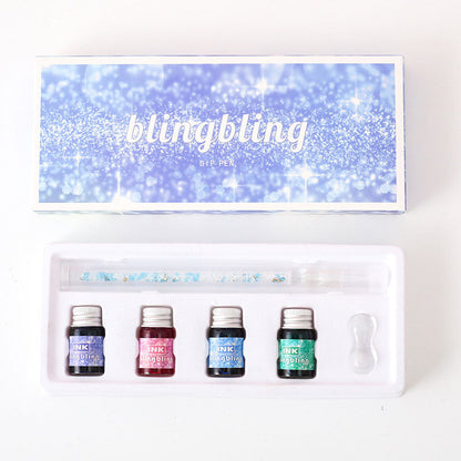 Glaspenna med skimrande bläckset