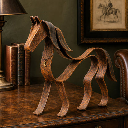 Vintage Metal Horse Sculpture – Rustic Equestrian Home Decor 🐎