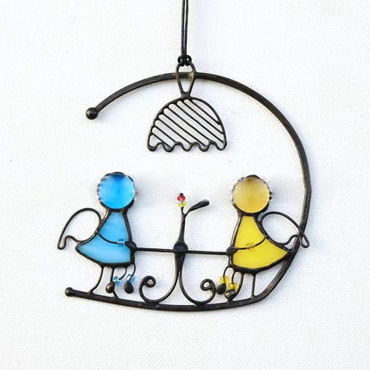 Suncatcher, window hanging, stained glass art