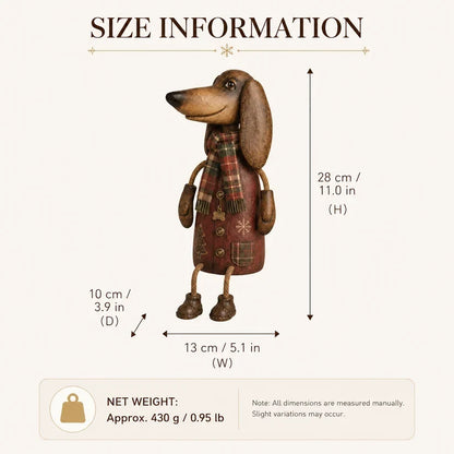 🎄 Vintage Christmas Dachshund Shelf Sitter | Festive Dog Decor