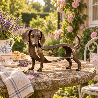 🐾Vintage-style Dachshund Sculpture – A Timeless Classic / Vintage Wrought-Iron Dachshund Ornament