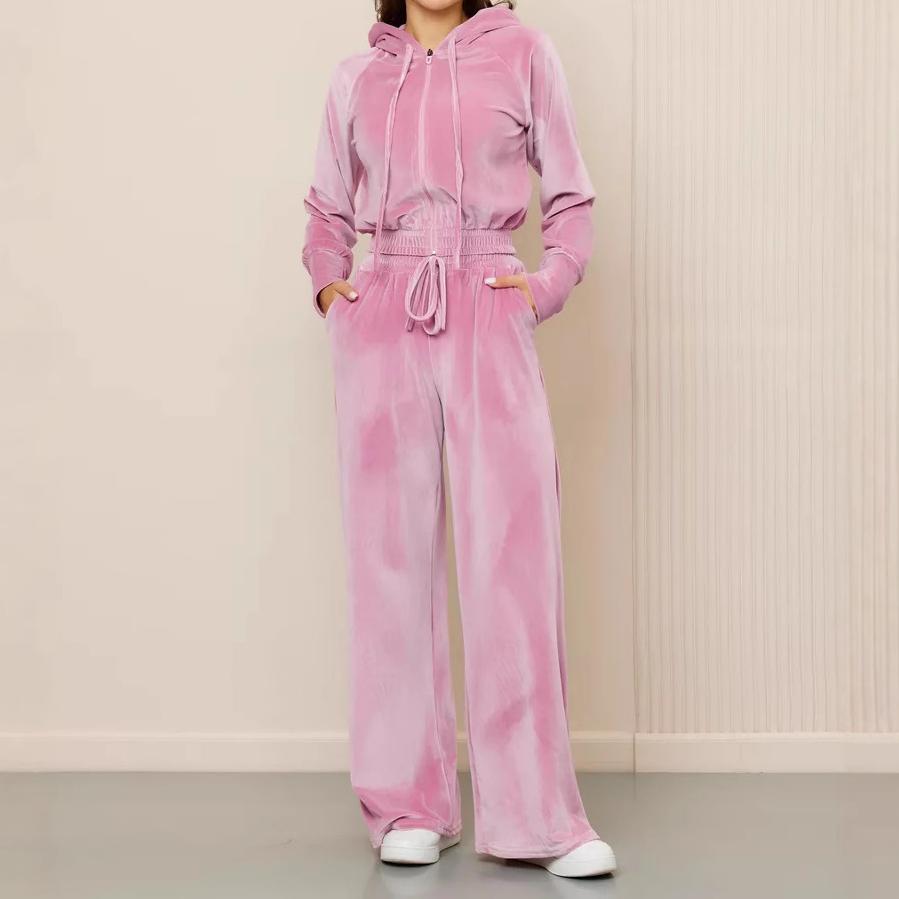 Damtröja Med Dragkedja Och Byxor, 2-delat Set