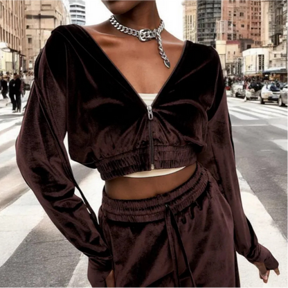 Damtröja Med Dragkedja Och Byxor, 2-delat Set