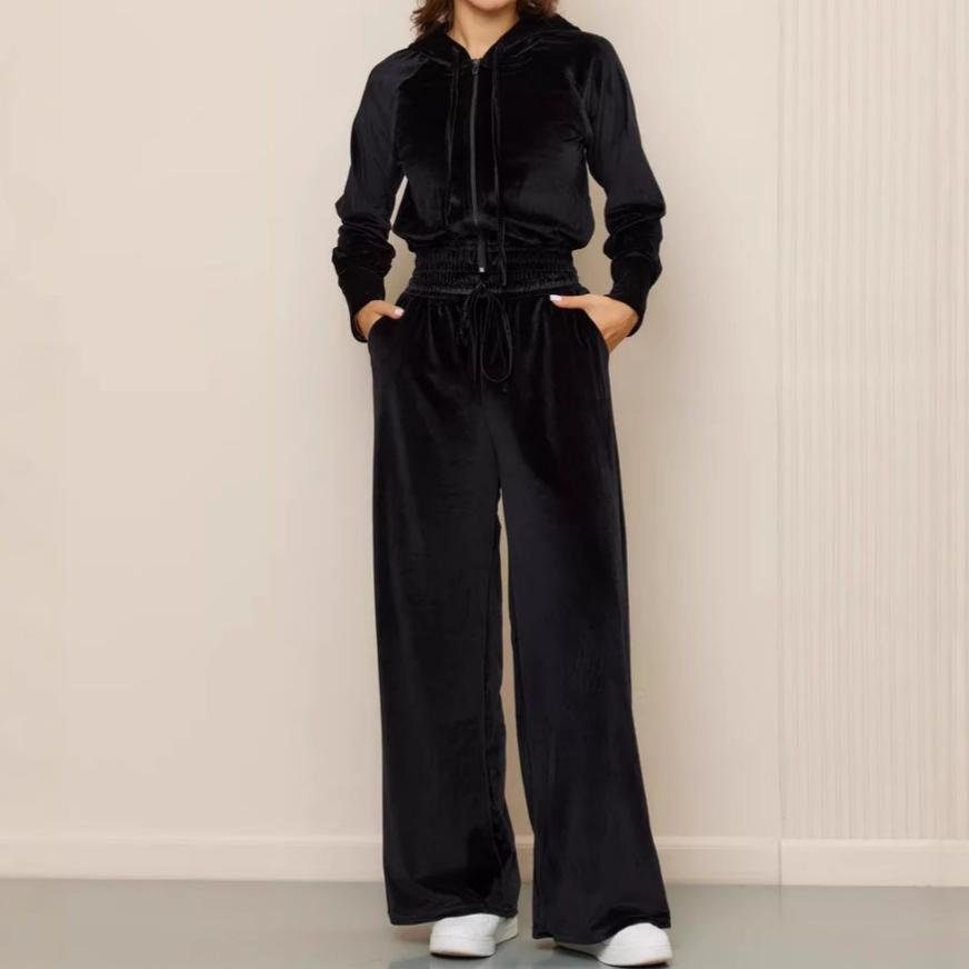 Damtröja Med Dragkedja Och Byxor, 2-delat Set