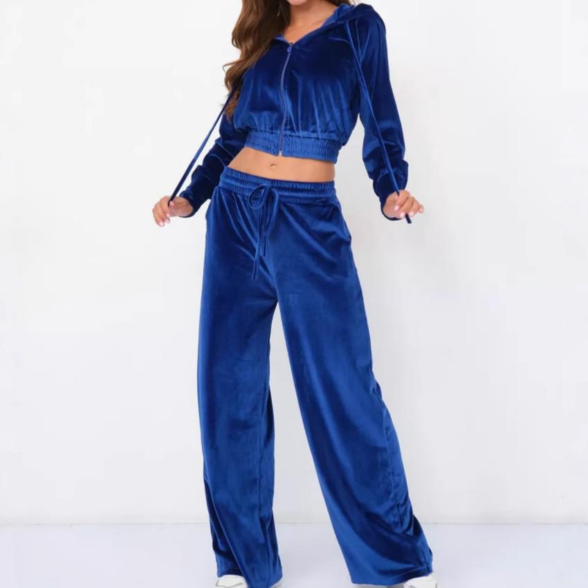 Damtröja Med Dragkedja Och Byxor, 2-delat Set