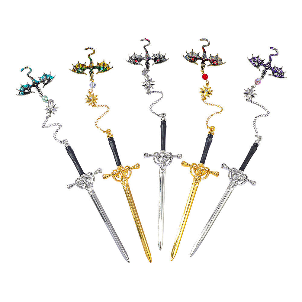 Bokmärke för fantasy-stegosaurus · Ge din läsning en touch av äventyr.