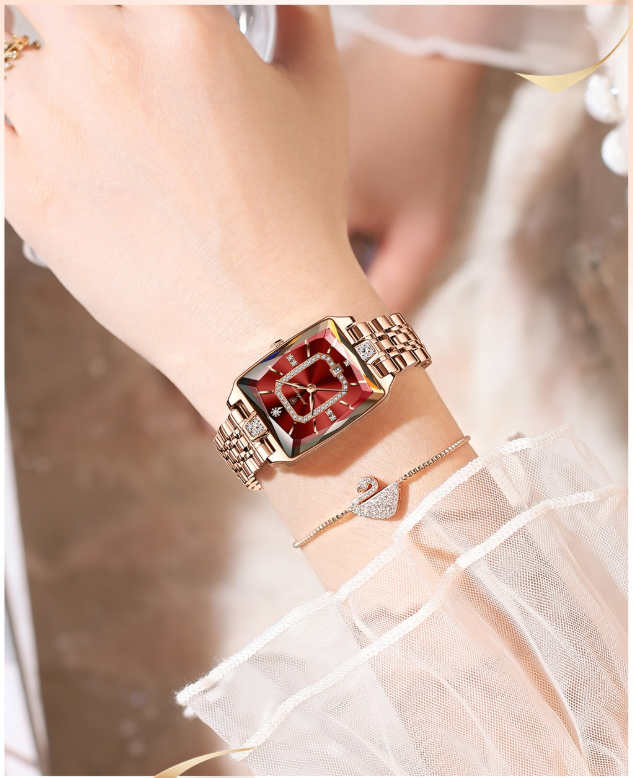 🔥Black Friday Mega Deal – 50 % rabatt!🔥Damarmbandsur med rektangulär urtavla och strass