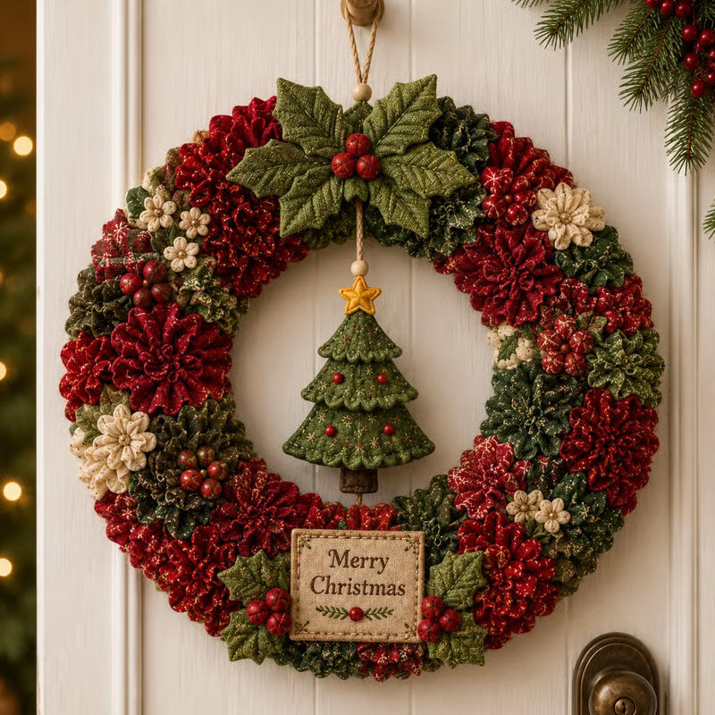 🏆Limited-time offer: 50% OFF🎁🎄 DIY kit for a 3D fabric wreath