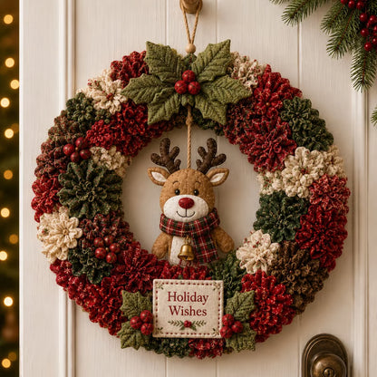 🏆Limited Time Sale 50% OFF🎁🎄 3D Fabric Poke Wreath DIY Kit