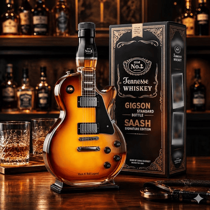 🤘A Taste for Rock: Vintage Sunburst Guitar Figurine as a Liquor Bottle🎸✨